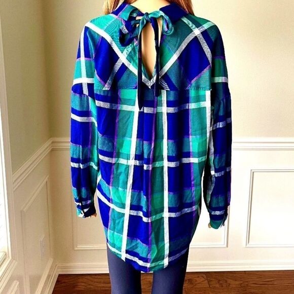 Sanctuary Tops - Sanctuary Plaid Tie-Back Shirt
